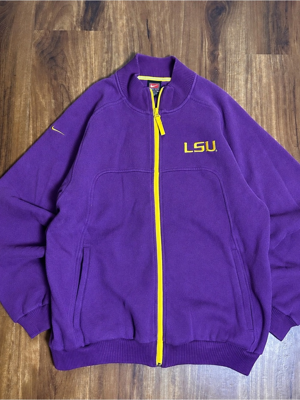 Nike x LSU Purple Full-Zip LSU Jacket with Yellow Trim